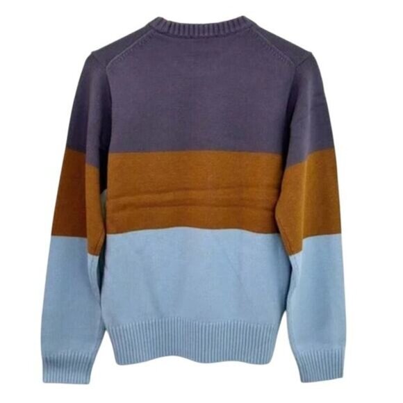NWT AYR The Yachty Moma Mens Purple Tan Blue Colorblock Sweater - Picture 6 of 10